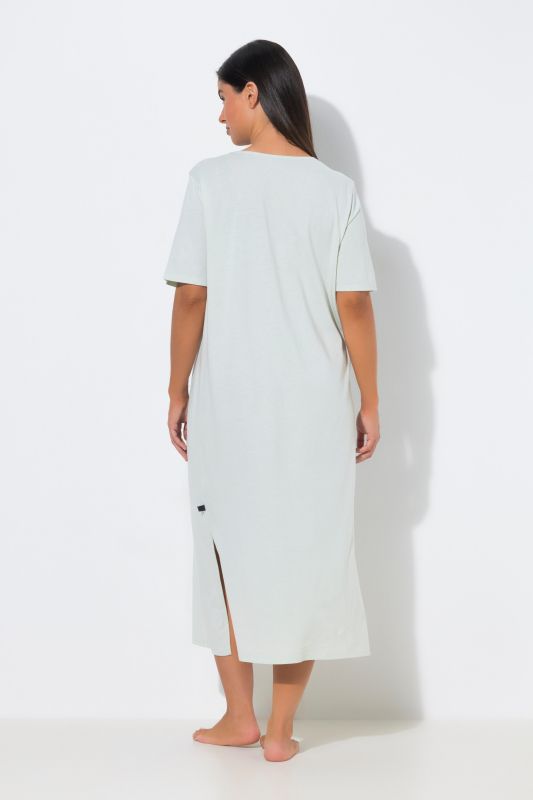 Eyelet Trim V-Neck Super Soft Cotton Blend Nightgown