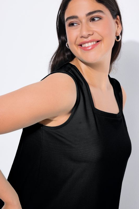 Essential Square Neck Stretch Cotton Tank