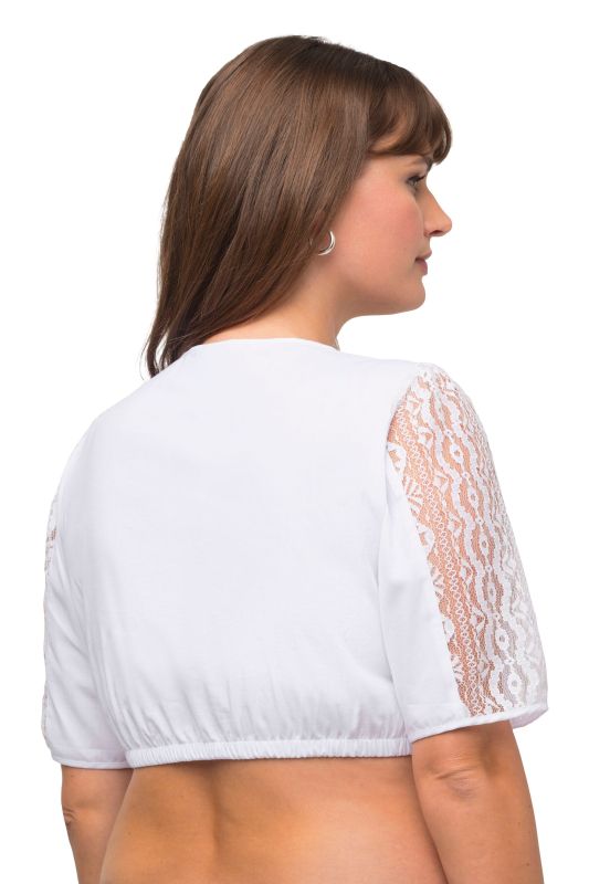Lace Detail Short Sleeve Dirndl Blouse