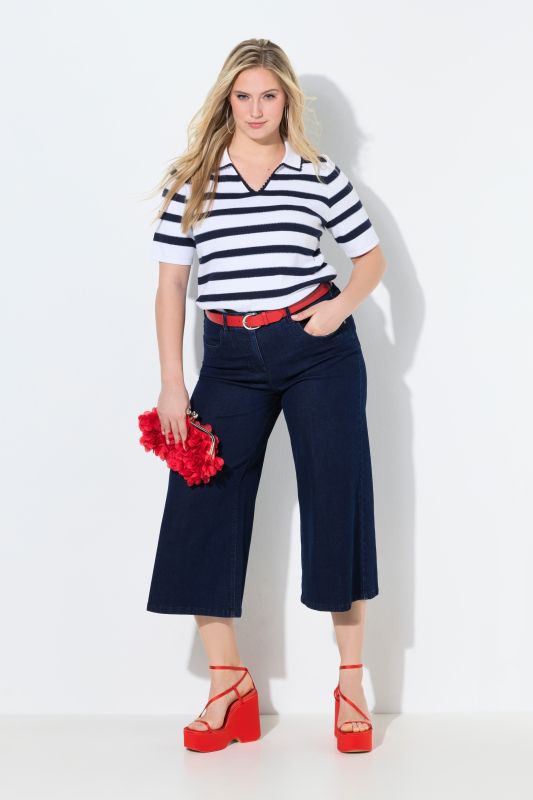 Marlene Soft Denim Cropped Culotte Jeans