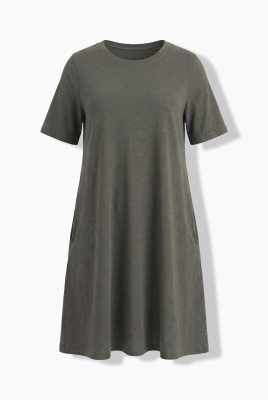 Short Sleeve Jersey Midi Dress
