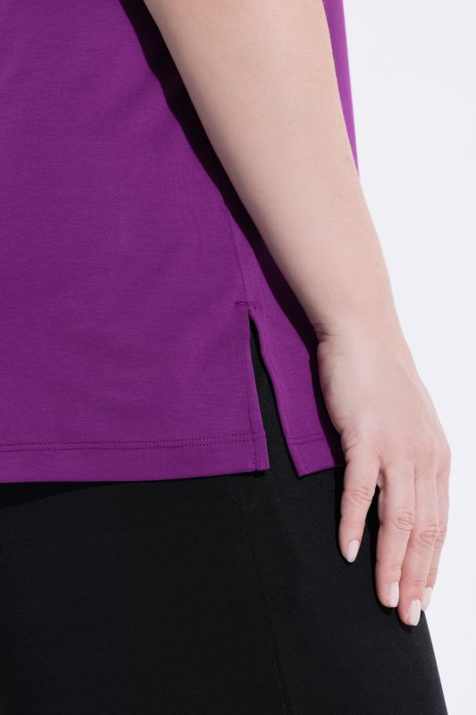 Rhinestone V-Neck Pima Cotton Tee