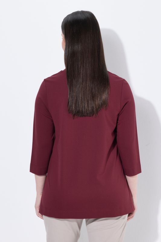 Split Neckline 3/4 Sleeve Tee