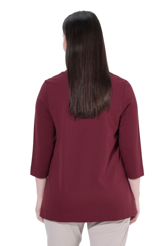 Split Neckline 3/4 Sleeve Tee