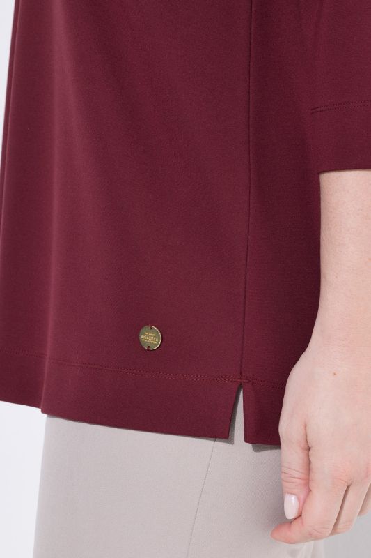 Split Neckline 3/4 Sleeve Tee