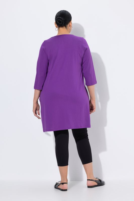 Square Neckline Knit Swing A-line Pocket Tunic