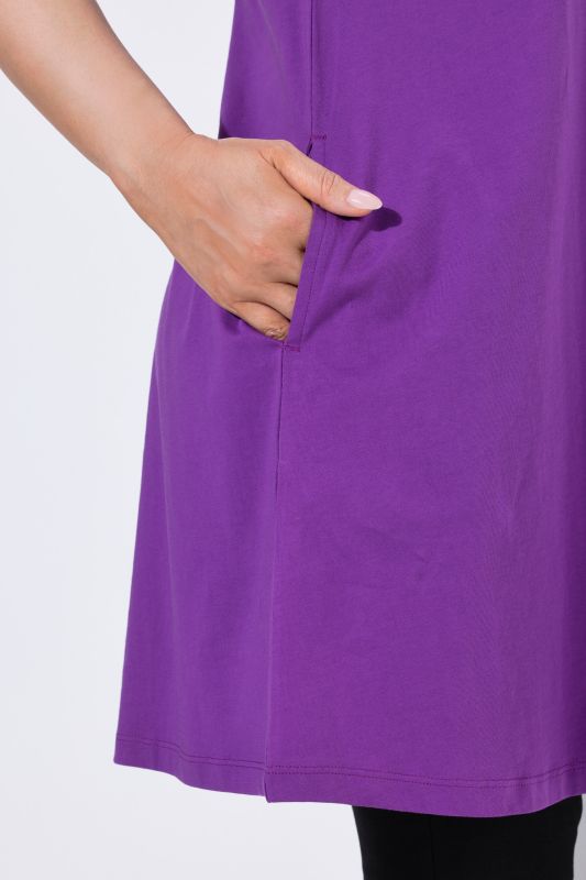 Square Neckline Knit Swing A-line Pocket Tunic