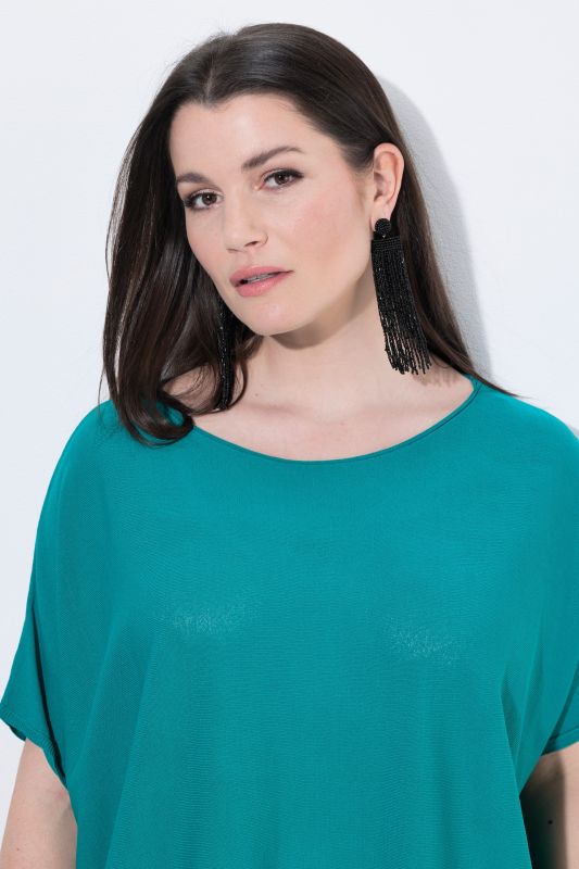 Batwing Sleeve Boat Neck Sweater
