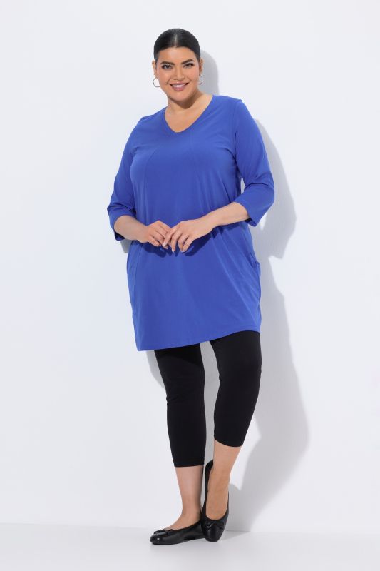V-Neck Seam Knit  A-line Swing Tunic