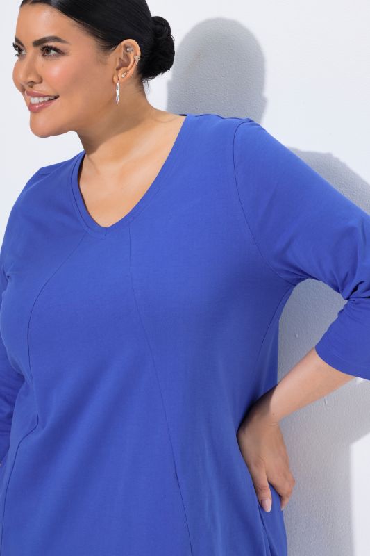 V-Neck Seam Knit  A-line Swing Tunic