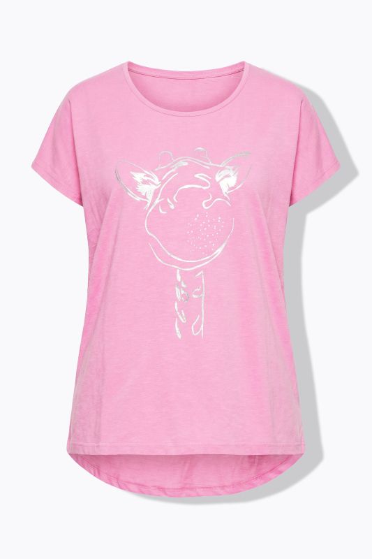 Metallic Animal Cap Sleeve Graphic Tee