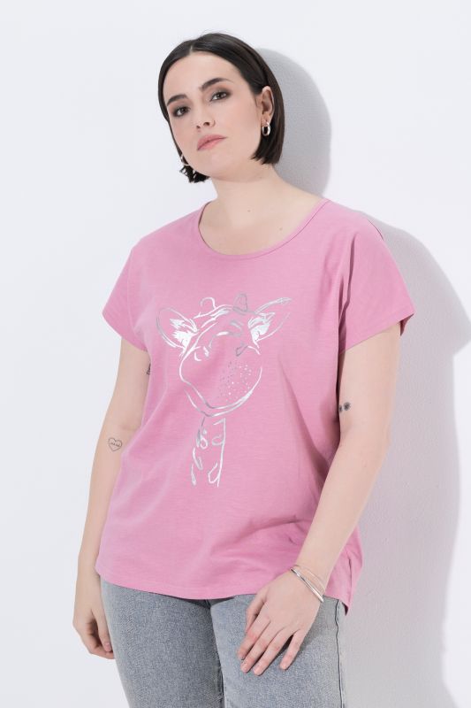 Metallic Animal Cap Sleeve Graphic Tee