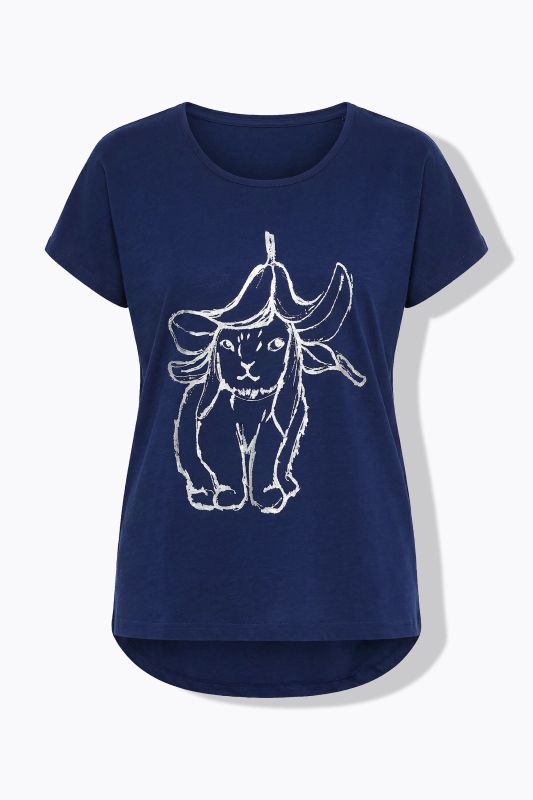 Metallic Animal Cap Sleeve Graphic Tee