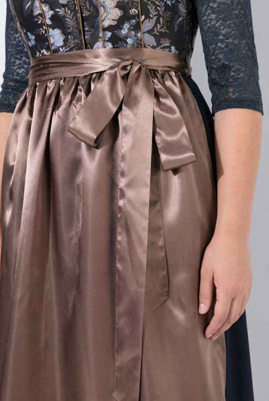 Floral Jacquard Satin Apron Dirndl