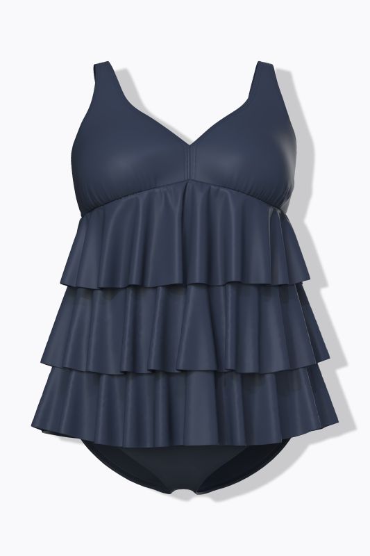 Flounce Panel Tankini Set