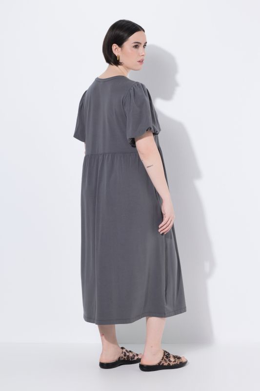Balloon Sleeve Pocket Dress