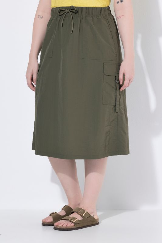Drawstring Waist Cargo Skirt