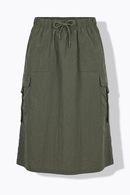 Drawstring Waist Cargo Skirt