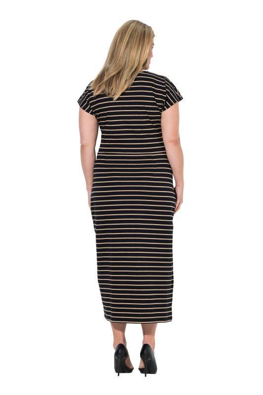 Striped Ribbon Tie Jersey Dress