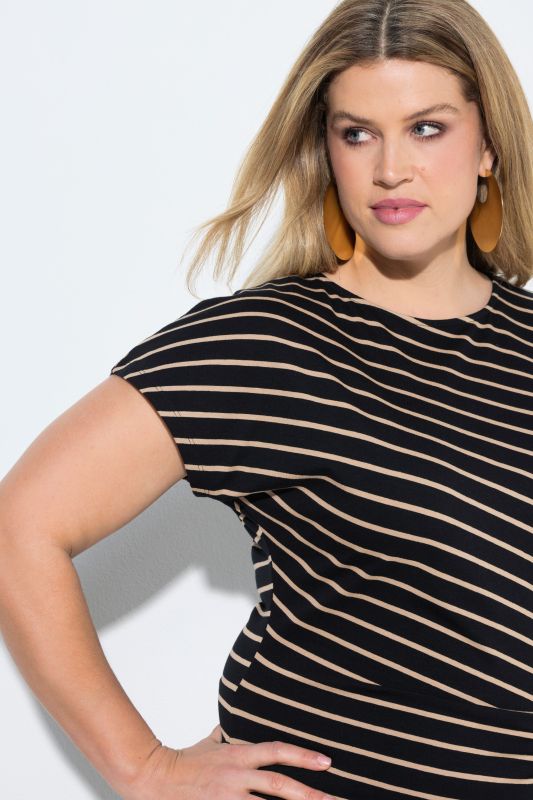 Striped Ribbon Tie Jersey Dress