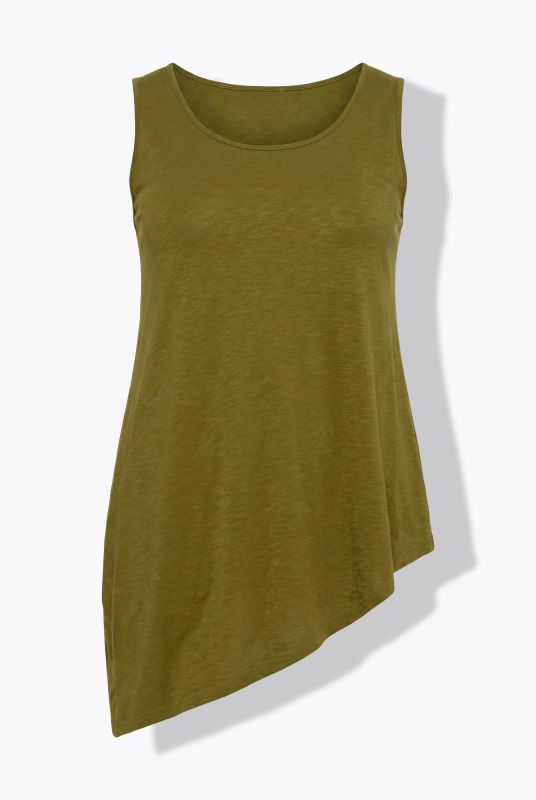Eco Cotton Asymmetric Flounce Tank