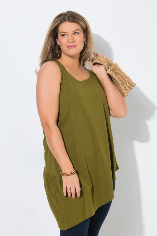 Eco Cotton Asymmetric Flounce Tank