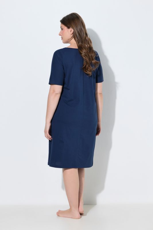 Satin Pocket Short Sleeve Nightgown