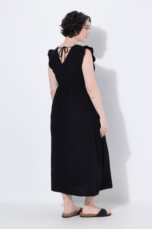 Ruffle Sleeve V-Neck Dress