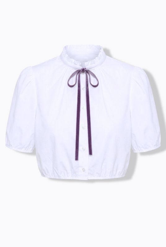 Velvet Ribbon Short Sleeve Dirndl Blouse