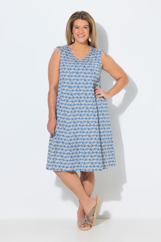 Eco Cotton Geometric Print Sleeveless Dress