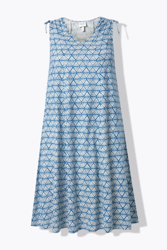 Eco Cotton Geometric Print Sleeveless Dress