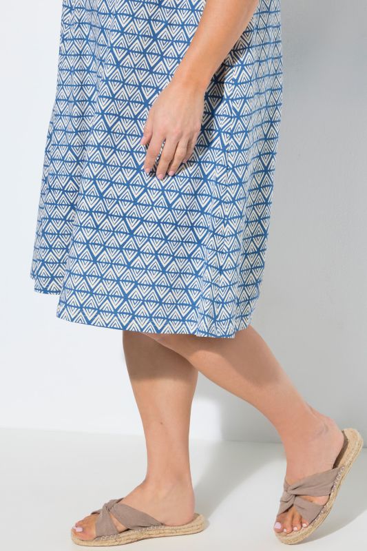 Eco Cotton Geometric Print Sleeveless Dress