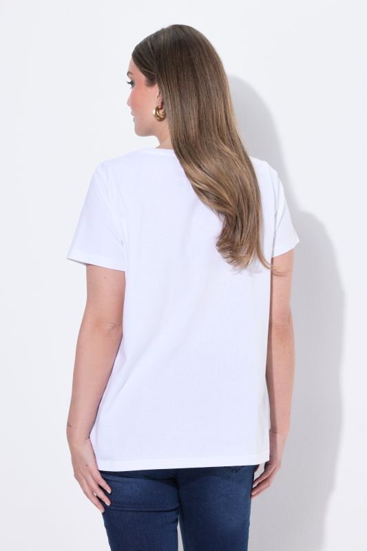 Textured Tonal Heart Motif Short Sleeve Tee