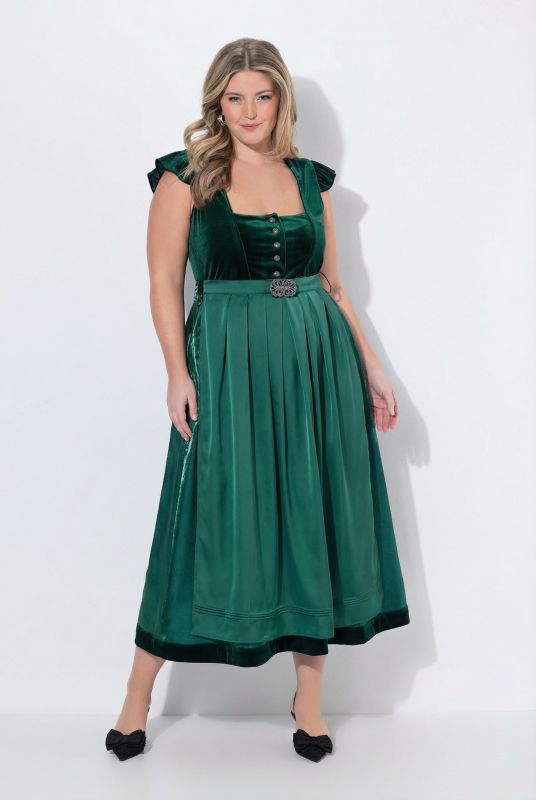 Detachable Flutter Sleeve Velvet Dirndl