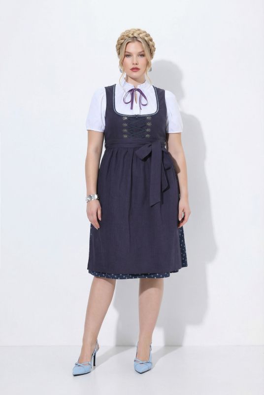 Linen Blend Floral Dirndl
