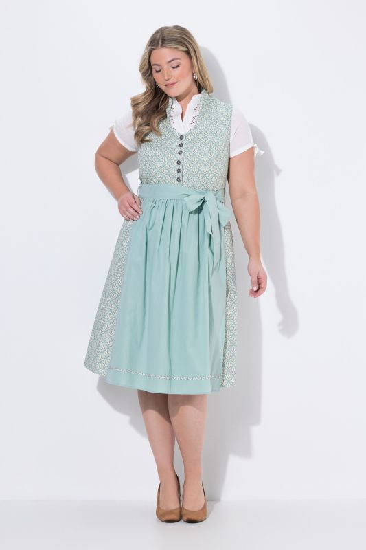 Goblet Collar Allover Printed Dirndl