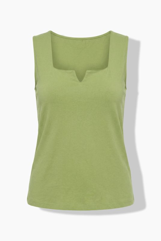 Square Notch Neck Stretch-Fit Tank