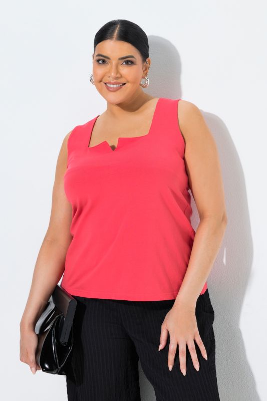 Square Notch Neck Stretch-Fit Tank