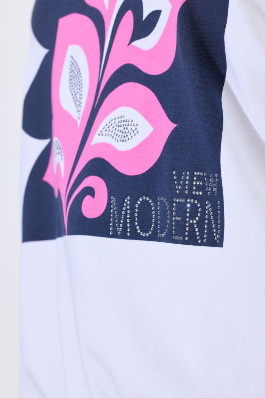 Floral Modern View Drawstring Hem Graphic Tee