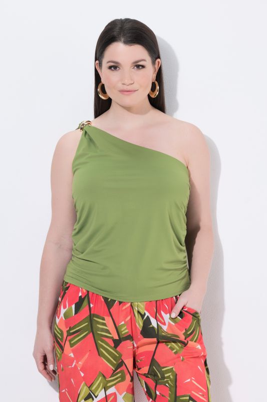 One Shoulder Ruched Blouse