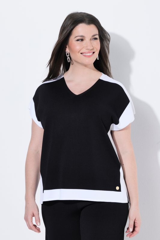 Colorblock Short Sleeve Sweater