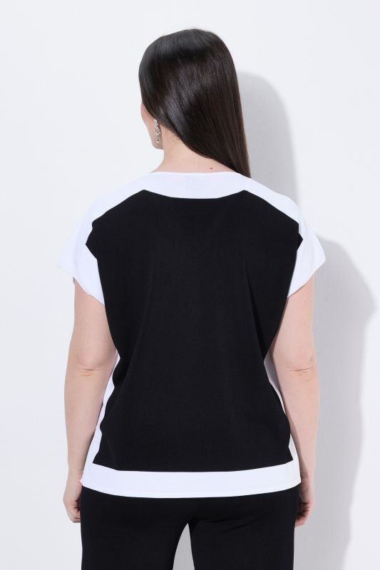 Colorblock Short Sleeve Sweater