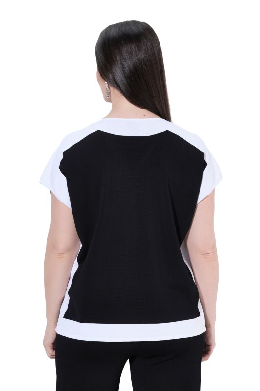 Colorblock Short Sleeve Sweater