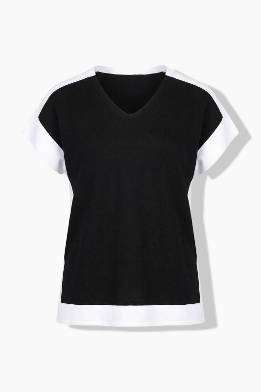 Colorblock Short Sleeve Sweater