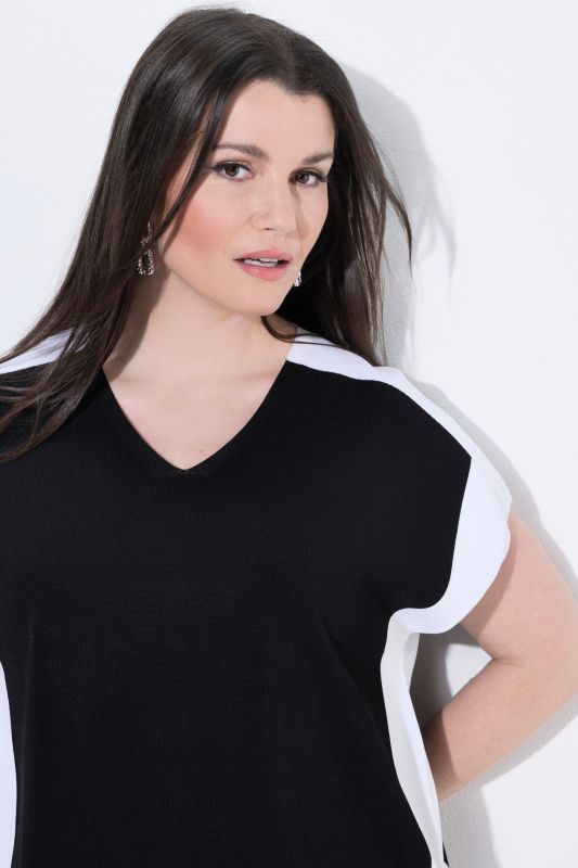 Colorblock Short Sleeve Sweater