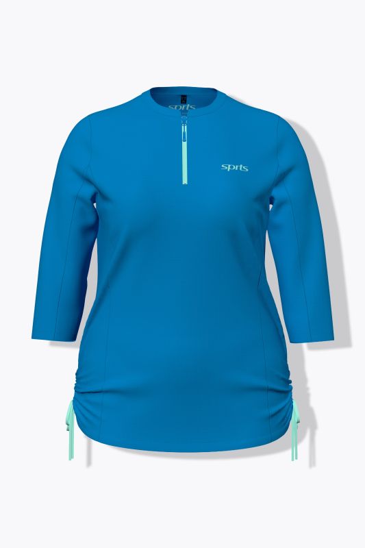 Quick-Drying 3/4 Sleeve Gathered Performance Tee
