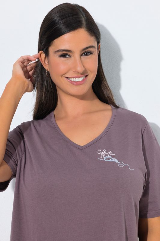 Coffee Time Short Sleeve Nightgown