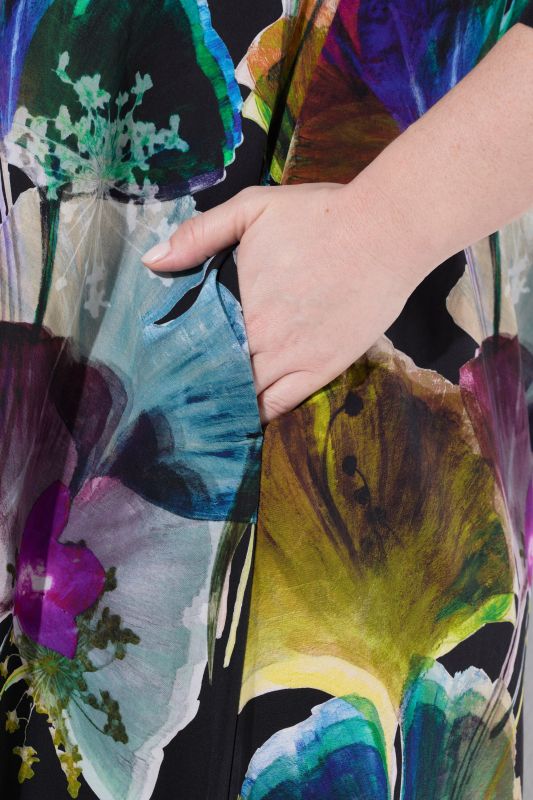 Watercolor Ginkgo 3/4 Sleeve A-Line Dress