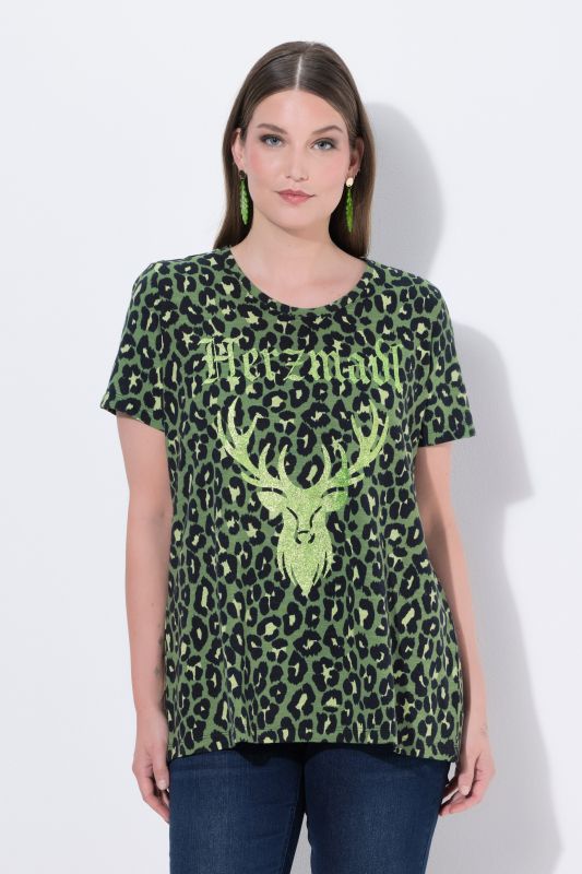 Leopard Print Deer Graphic Tee