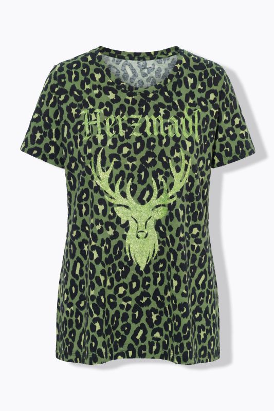 Leopard Print Deer Graphic Tee